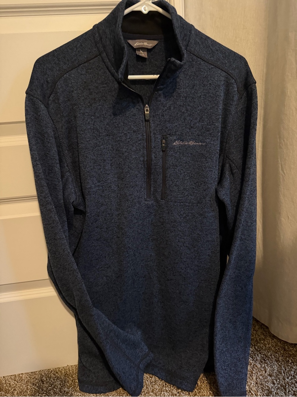 Eddie Bauer Men's Dark Navy Heather Half-Zip Pullover
